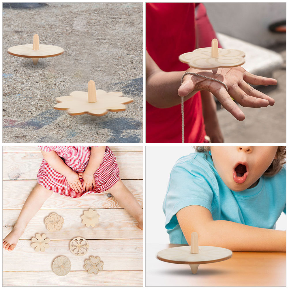 Spin Top Gyro Toy - 24 sztuki drewnianych żyroskopów dla dzieci,