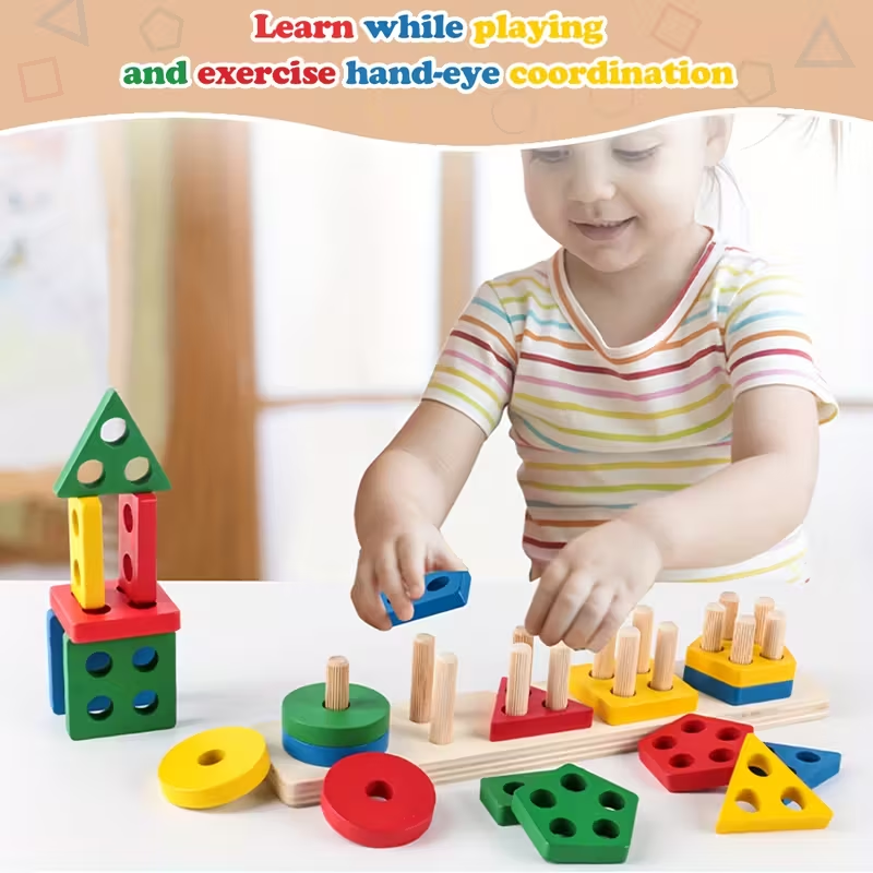 Drewniane gry Montessori zabaw – Kids Toys 2 Year Old recenzja i cena